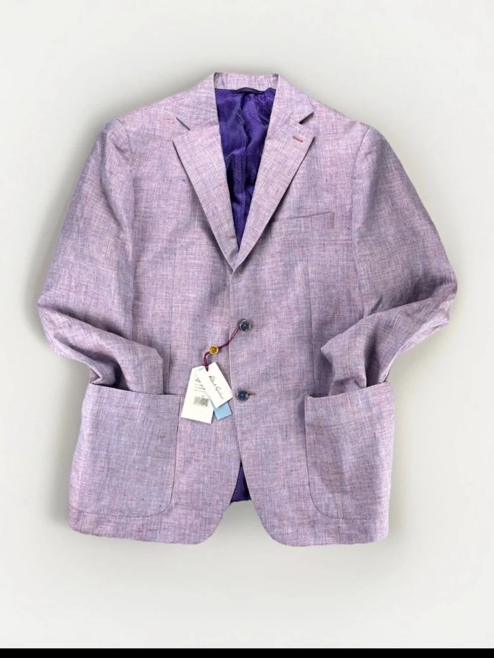 Robert Graham 42R Lavender 100% Linen Sport Coat Blazer Made In Canada NWT